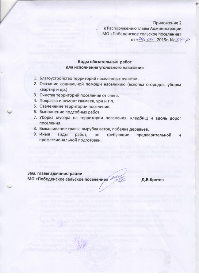 Об утверждении перечня организаций для отбывания уголовного наказания в виде исправительных работ на территории МО 